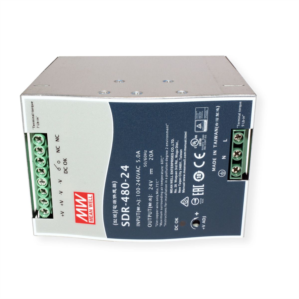 Mean Well SDR-480-24 Hutschienennetzteil 480W 24V DC