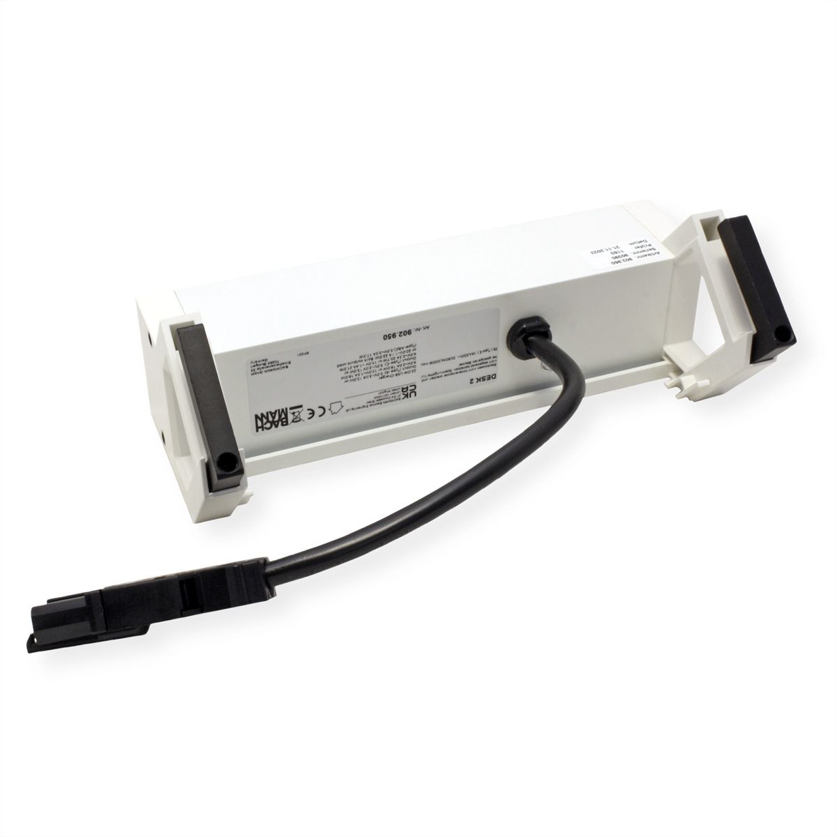 BACHMANN DESK2 2xUTE 1xUSB A/C 22W 0,2m GST18 RAL9010