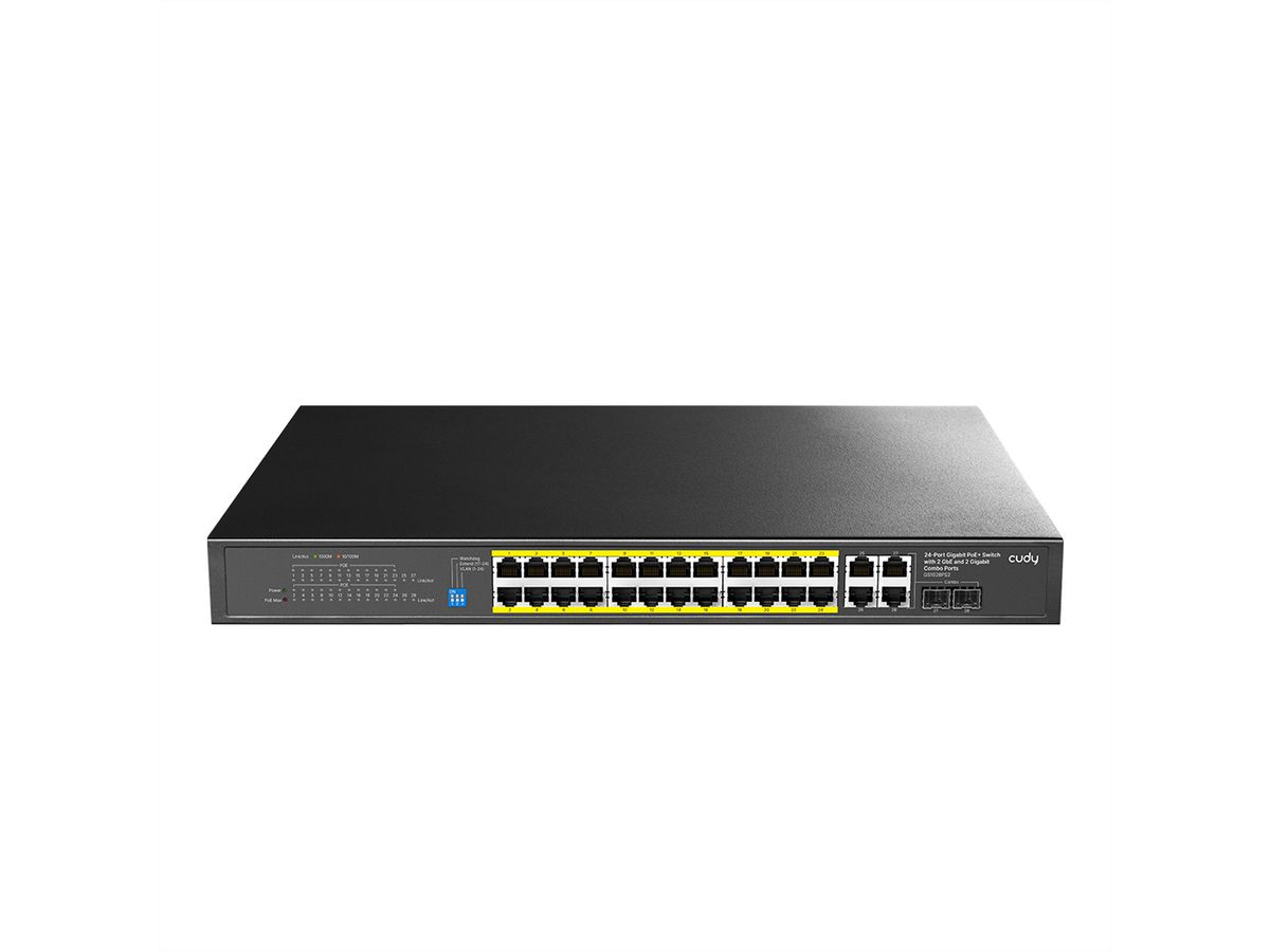 CUDY GS1018PS2 16-Port Gigabit Switch PoE+, 2x RJ45 Uplink, 2x SFP, 200W