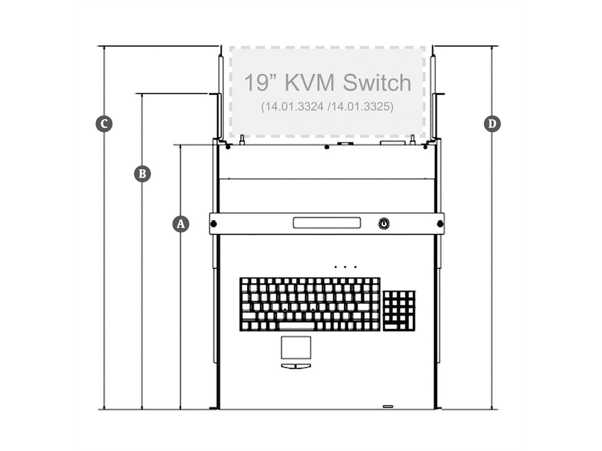 ROLINE 19"-KVM-Konsole, 43 cm (17") TFT (4:3), VGA, USB+PS/2, Tastaturlayout D
