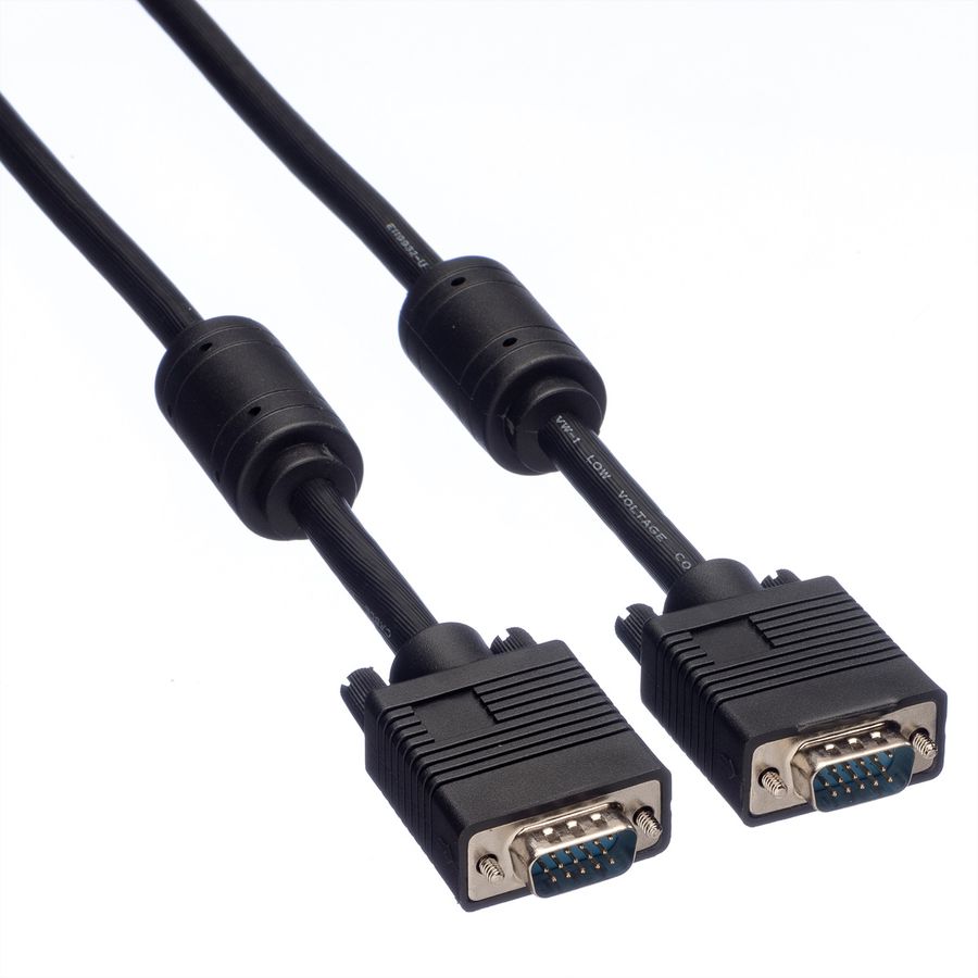 ROLINE SVGA Monitor-Kabel mit Ferritkern+DDC, HD15 ST-ST, 10 m