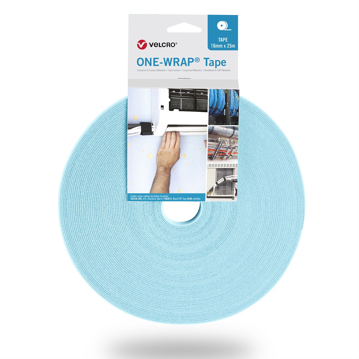 VELCRO® One Wrap® Band 50 mm breit, türkis, 25 m