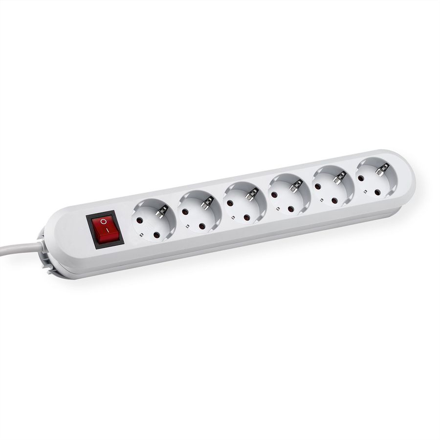 BACHMANN SMART Steckdosenleiste 6x Schutzkontakt, Schalter, weiß, 3 m