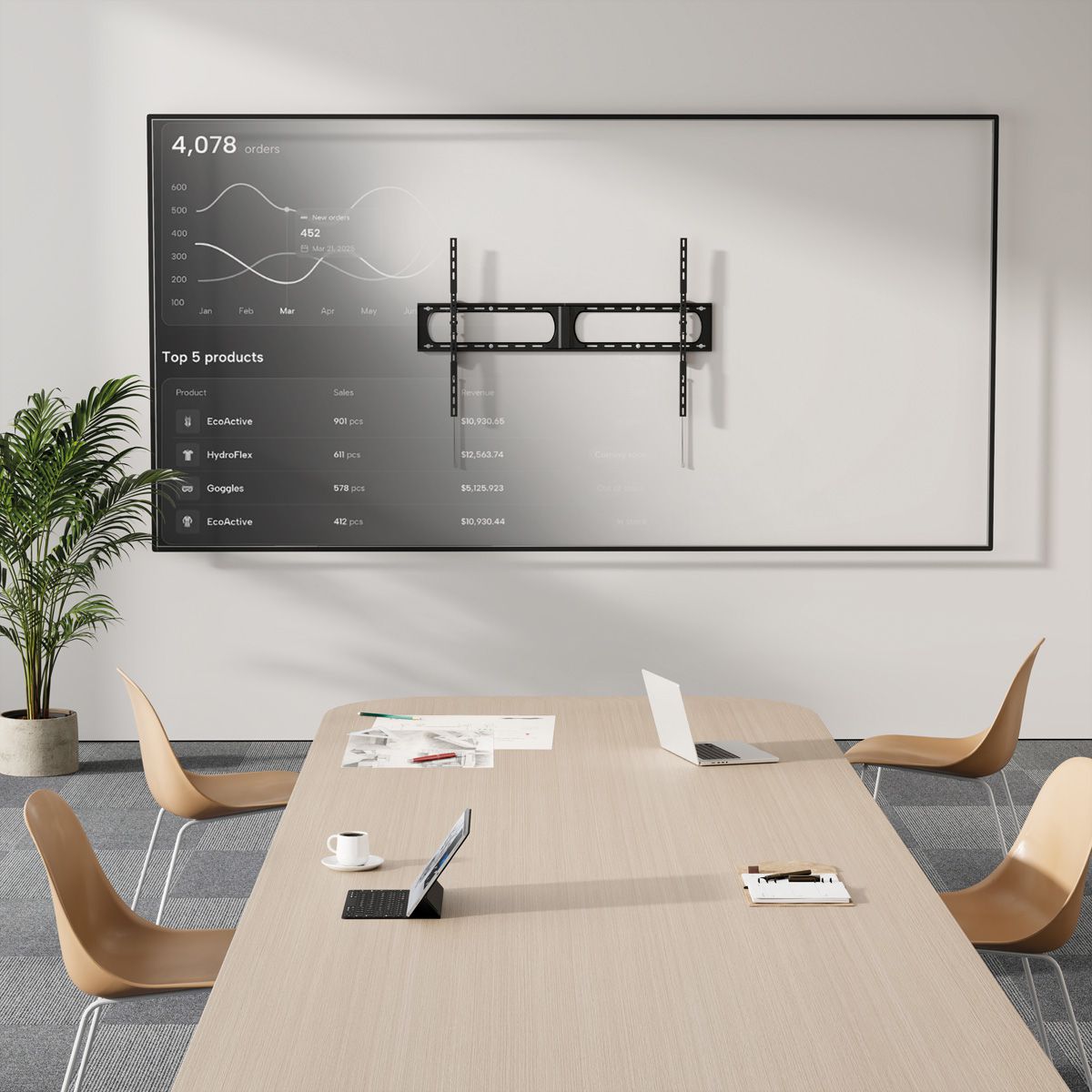 VALUE TV-Wandhalterung, fest, robust, 37-140 Zoll, bis 125 kg
