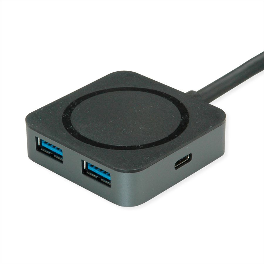 VALUE USB 3.2 Gen 2 Hub, 4 Ports (2x USB-A + 2x USB-C), mit Verlängerungskabel, 3 m