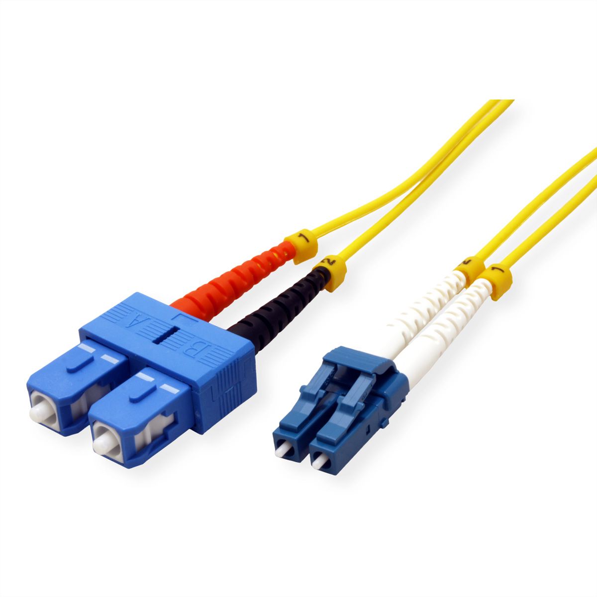 ROLINE LWL-Kabel Duplex, Single Mode 9/125µm OS2, LC/SC, LSOH, gelb, 5 m