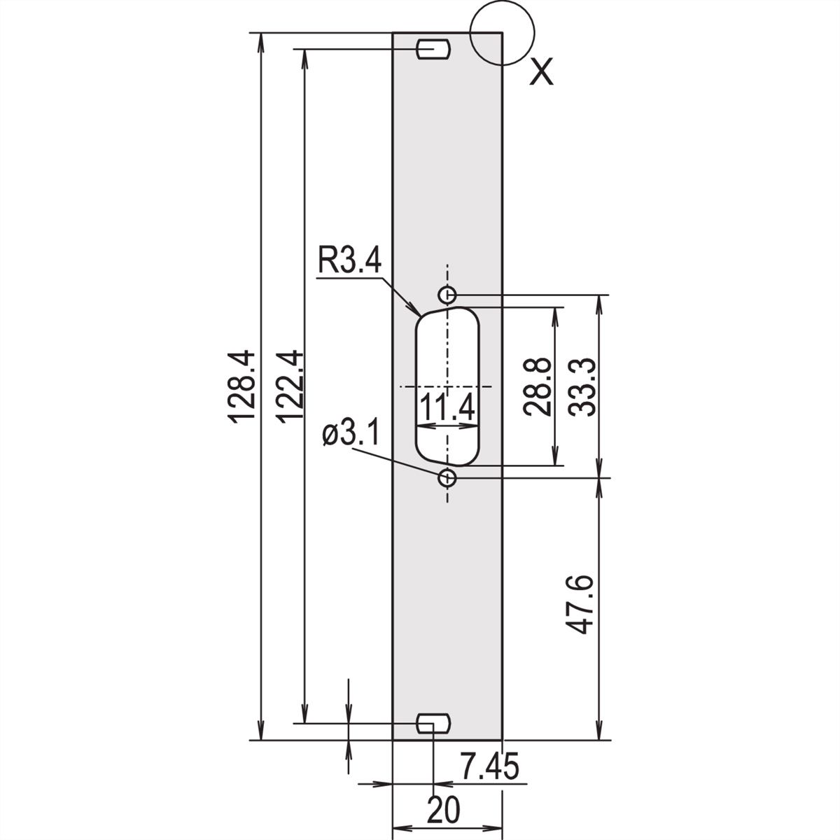 SCHROFF Frontplatten für D-Sub Steckverbinder - TEILFRONTPL.3HE 4TE 1X15 DC