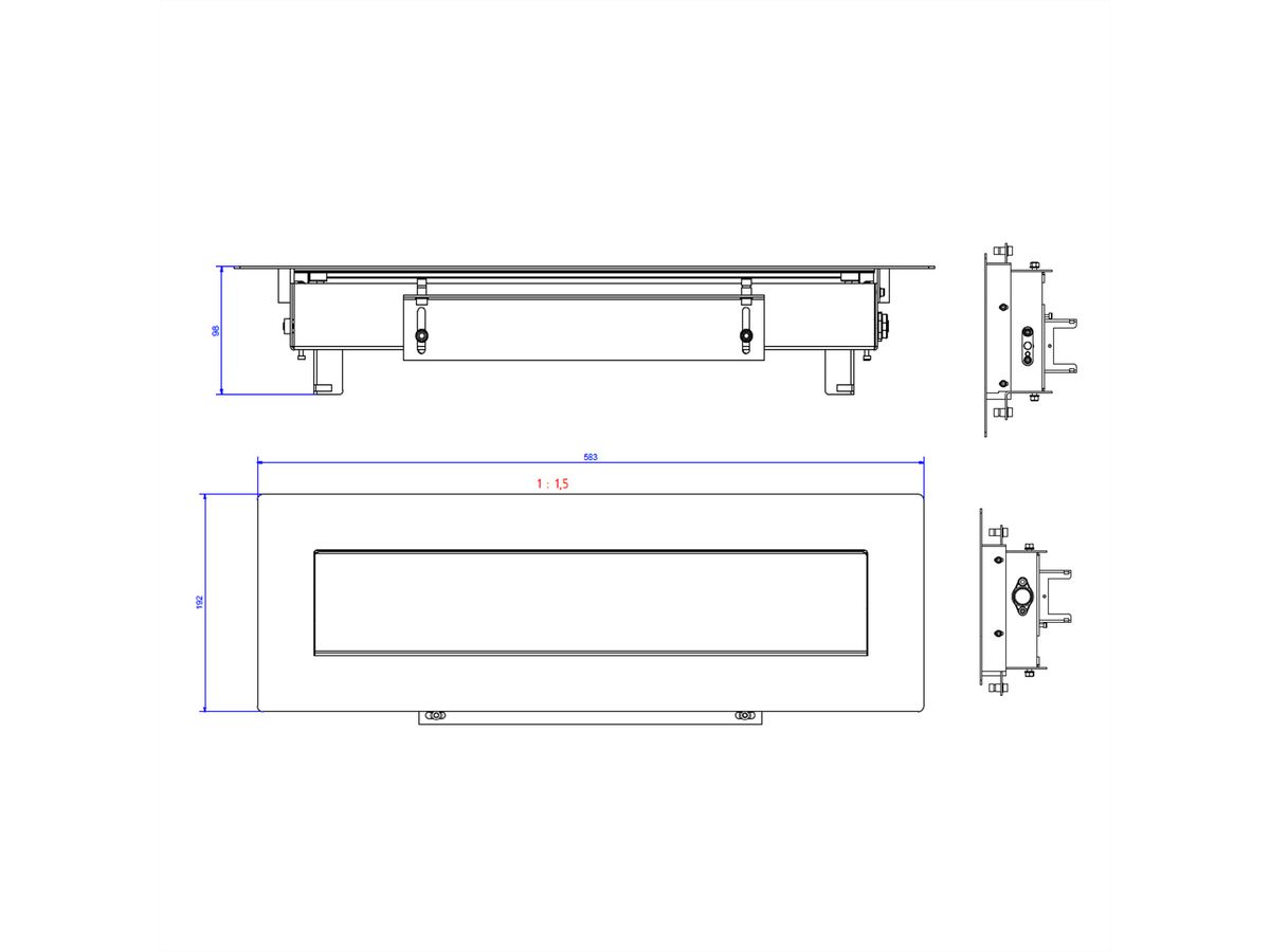 BACHMANN TOP FRAME Auftisch Sym 8fach RAL9006 Gehäuse sw