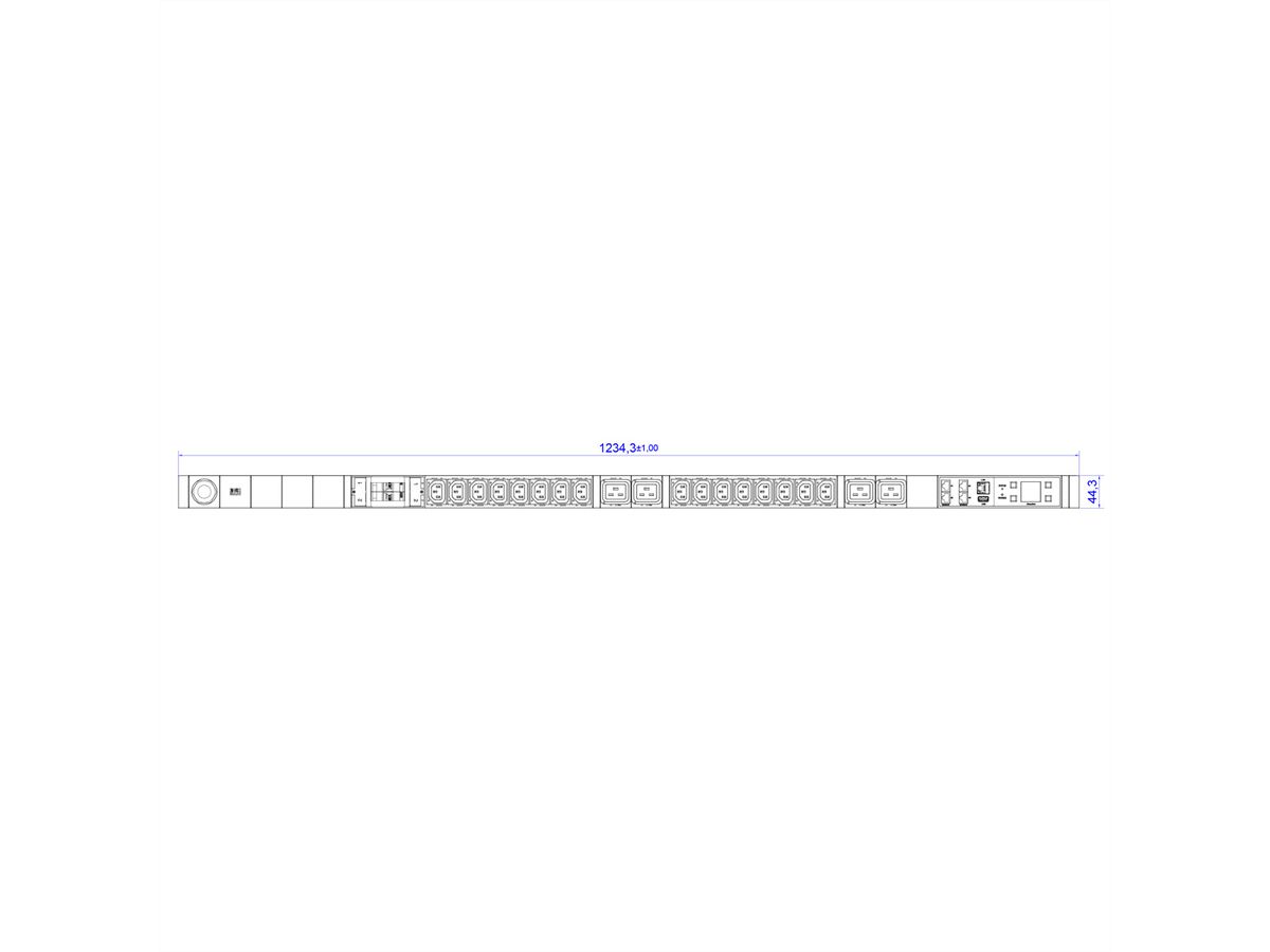 BACHMANN BN7500 16xC13 4xC19 2xLS, Mess.p.Ph. 3G4 CEE32A Lan Schalt.p.D.