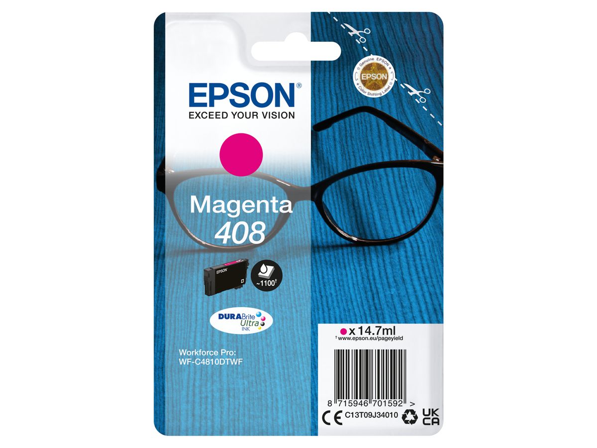 Epson Singlepack Magenta 408 DURABrite Ultra Ink