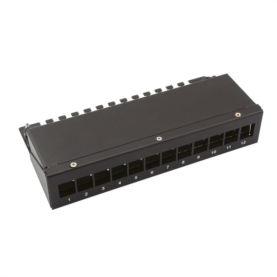 VALUE Keystone-Modulträger, 12-Port, schwarz