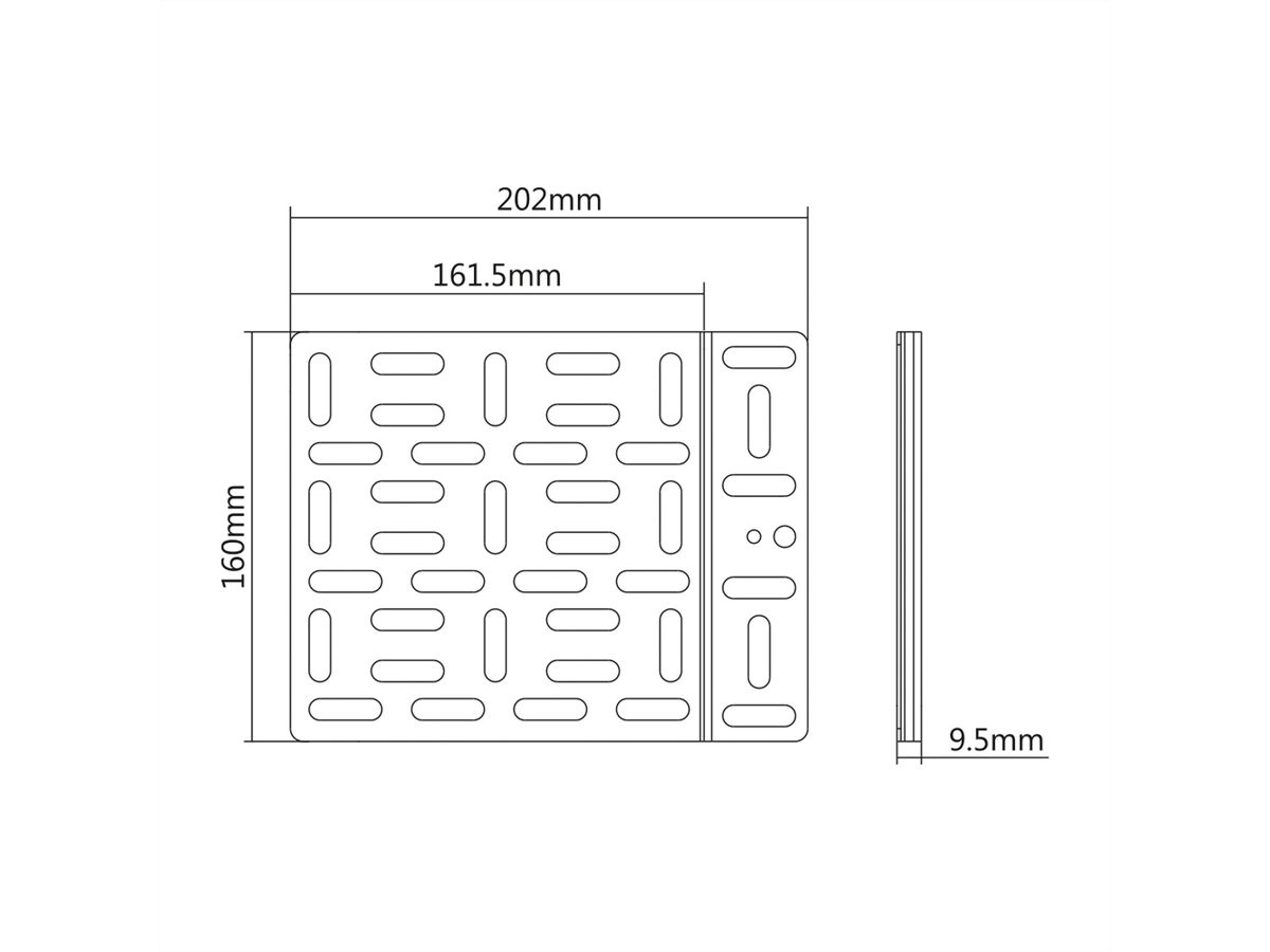 ROLINE Media-Player Halterung, klein (202 x 160 mm), bis 1 kg