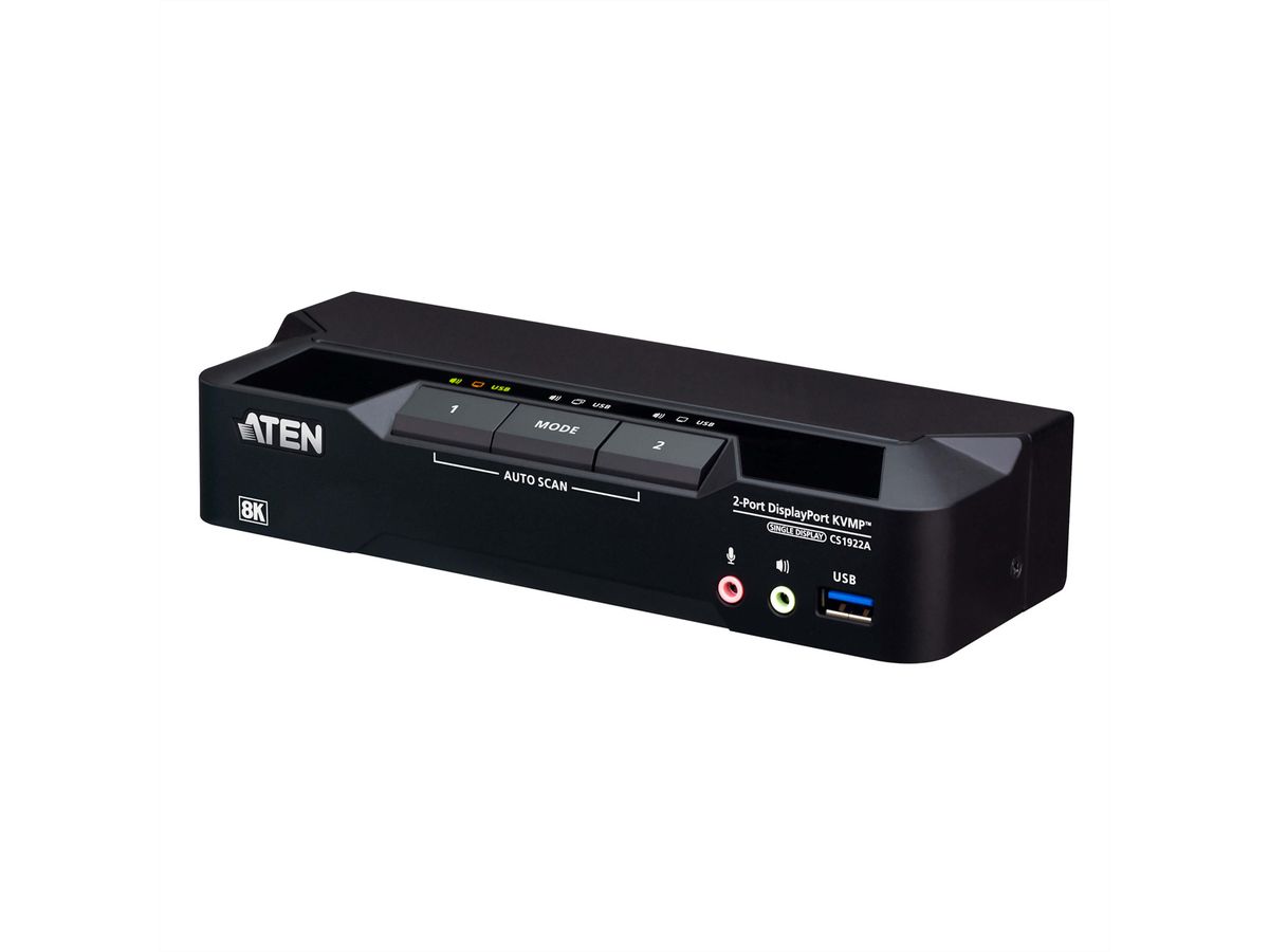 ATEN CS1922A 2-Port USB 3.0 8K DisplayPort KVM Switch