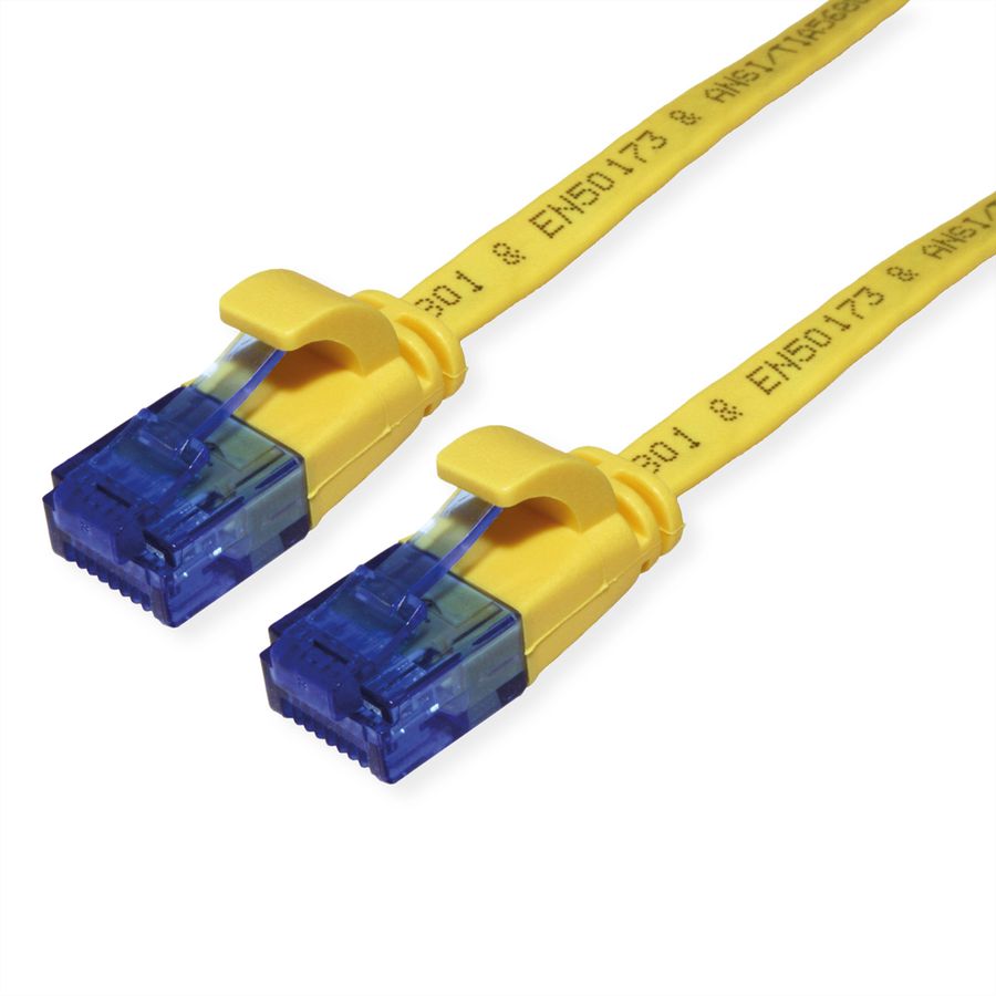 VALUE Patchkabel Cat.6A (Class EA) UTP, extra-flach, gelb, 2 m