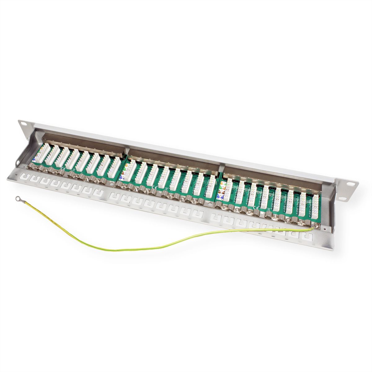 VALUE Cat.6A (Class EA) 19-Zoll-Patchpanel, 24 P, geschirmt, grau