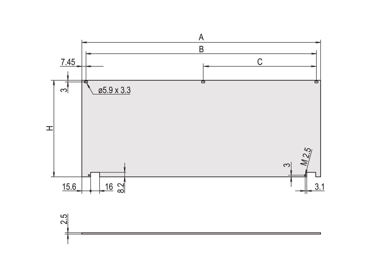 SCHROFF Frontplatte, klappbar - FRONTPLATTE KLAPPB.6HE 42TE