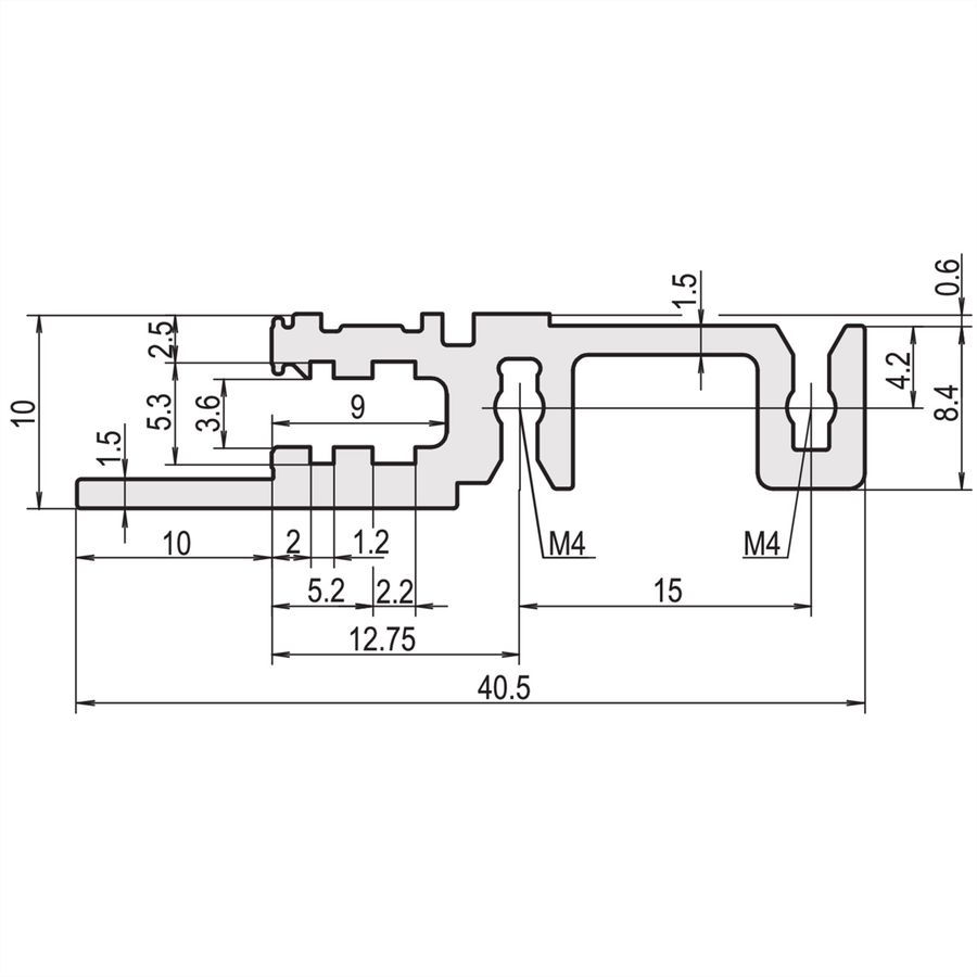 SCHROFF Typ H-LD stabil, langes Dach - MODULSCH. VORNE 40TE H LD
