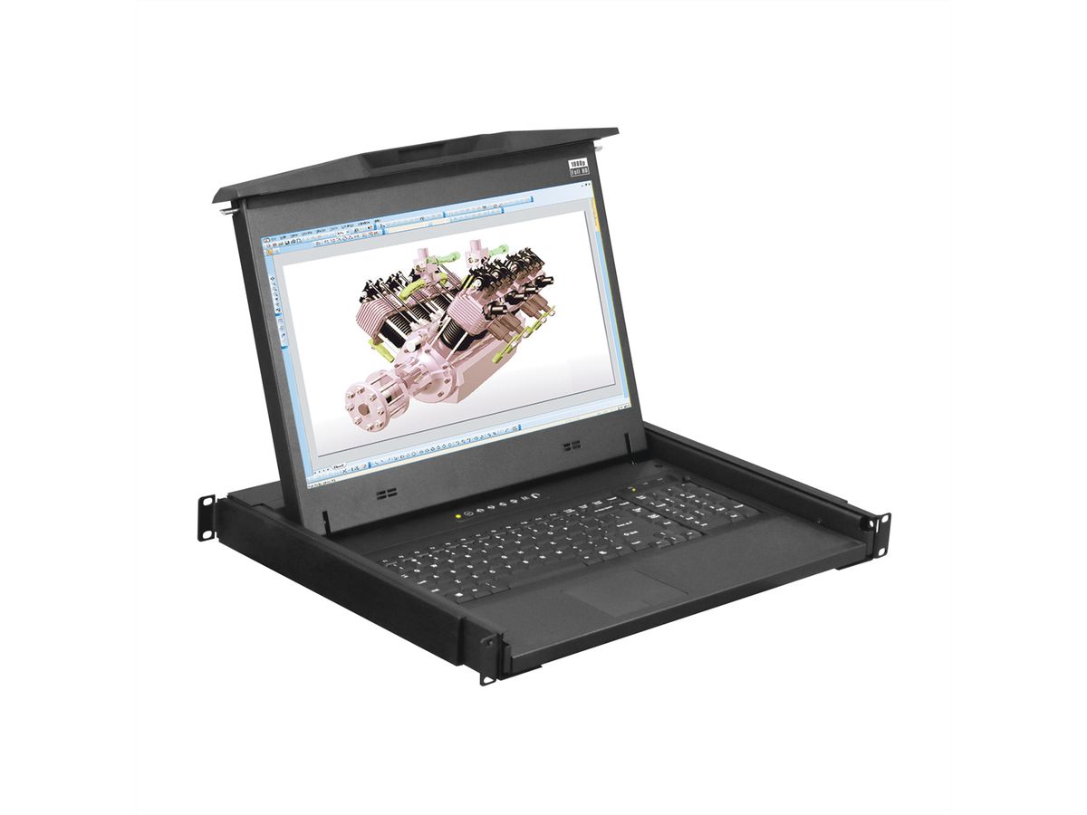 SCHROFF MONITOR/TASTAT.EINSCHUB 1HE FR SHORT