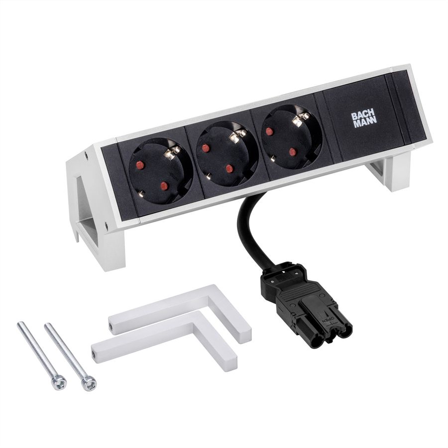 BACHMANN DESK2 3x Schutzkontakt GST18 Inox