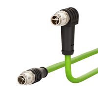METZ CONNECT Verbindungsleitung M12 ST-M12 ST, 8-pol X-kodiert, gewinkelt-gerade, 1 m