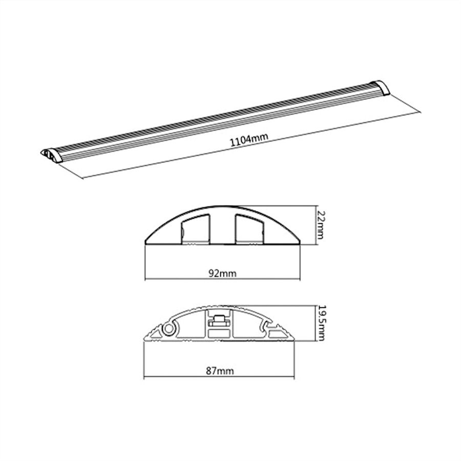 ROLINE Kabel-Brücke, Aluminium, 92 x 22 mm, silberfarben, 1,1 m