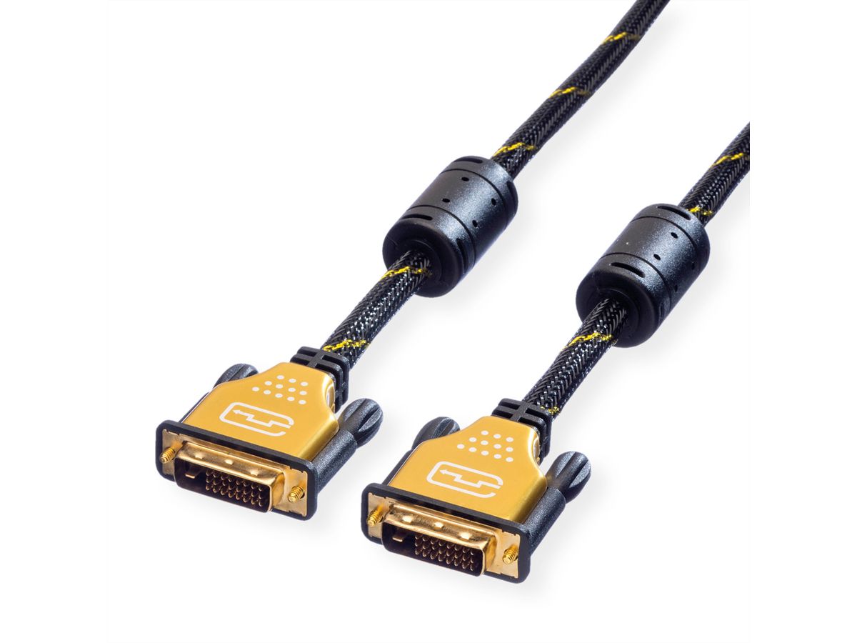 ROLINE GOLD Monitorkabel DVI, ST-ST, (24+1) dual link, Retail Blister, 1 m