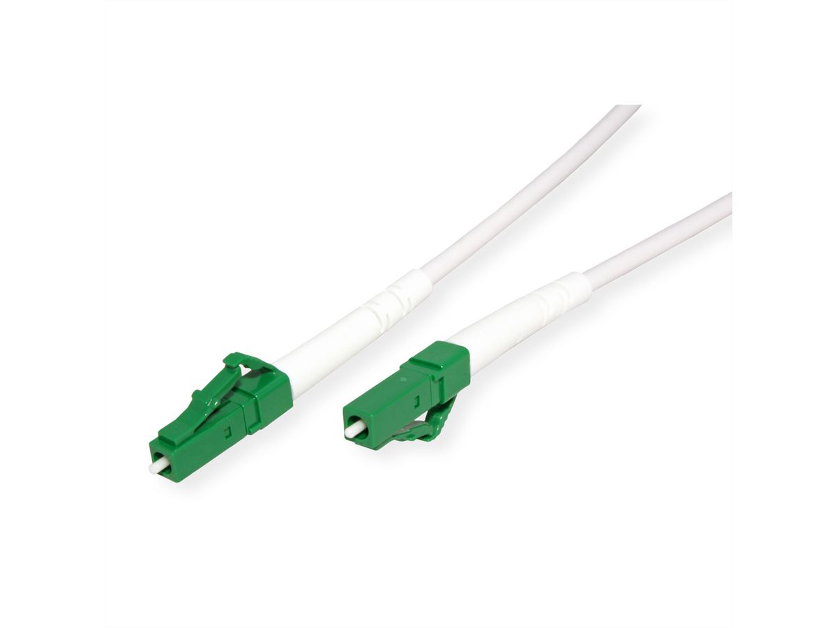 ROLINE Glasfaserkabel 9/125 µm OS2, LC/LC, APC, stahlarmiert, simplex, LSOH, weiß, 3 m