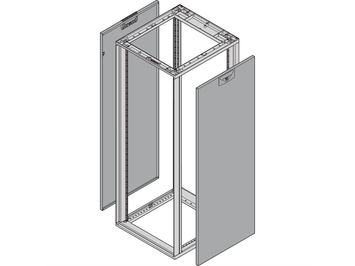 SCHROFF SEITENW.12HE 600T HD RAL7035 2ST