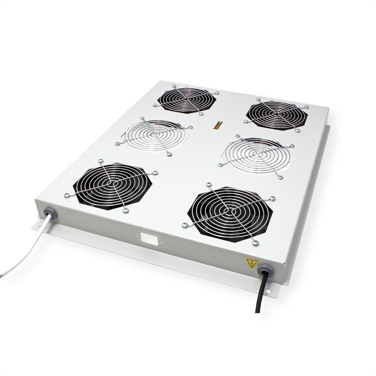 ROLINE 19-Zoll Dachlüftereinheit 4 Lüfter, Thermostat für Serverschrank grau