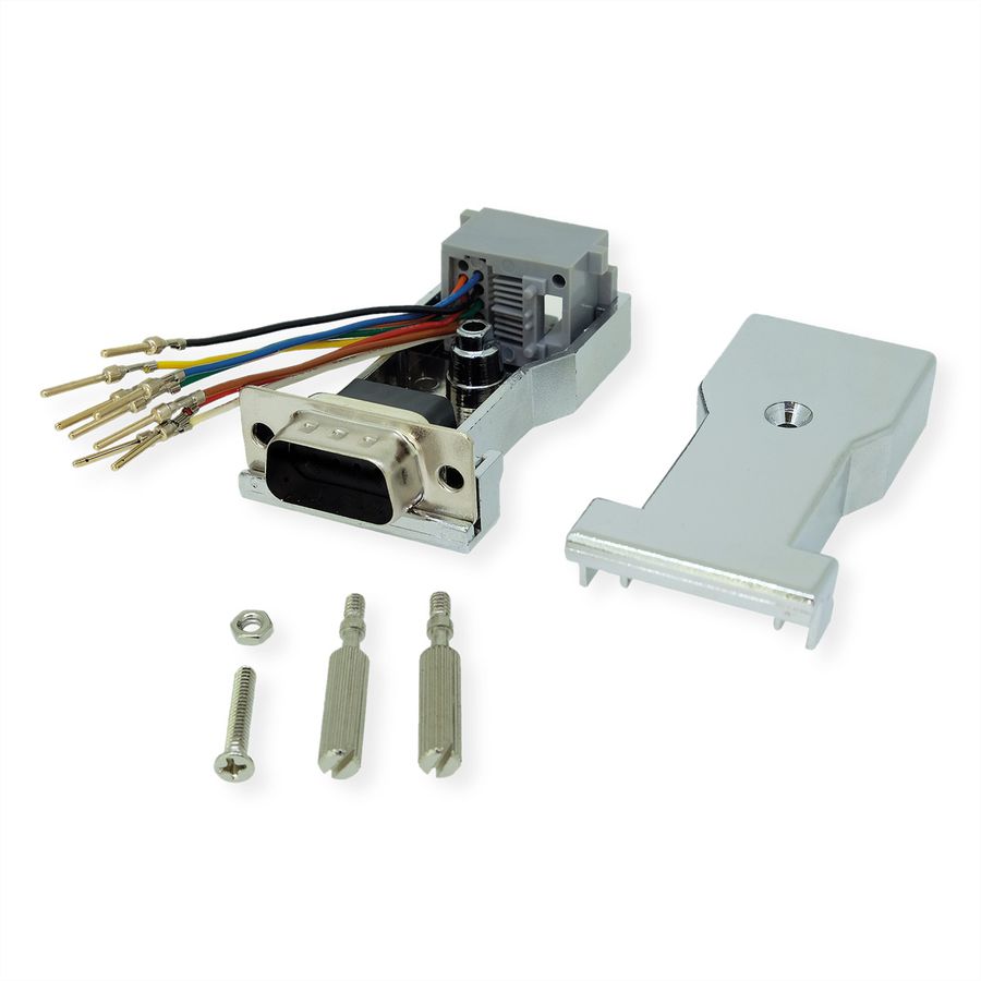 ROLINE DB9 Stecker-RJ45 Buchse 8P/8C 8Ltg., silberfarben