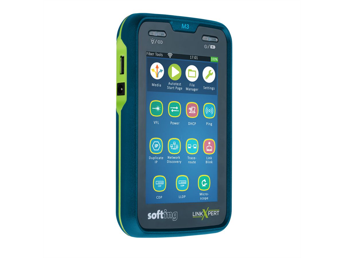SOFTING LinkXpert M3, 3-Medien-Multitool zum einfachen Testen von LAN-Netzwerken