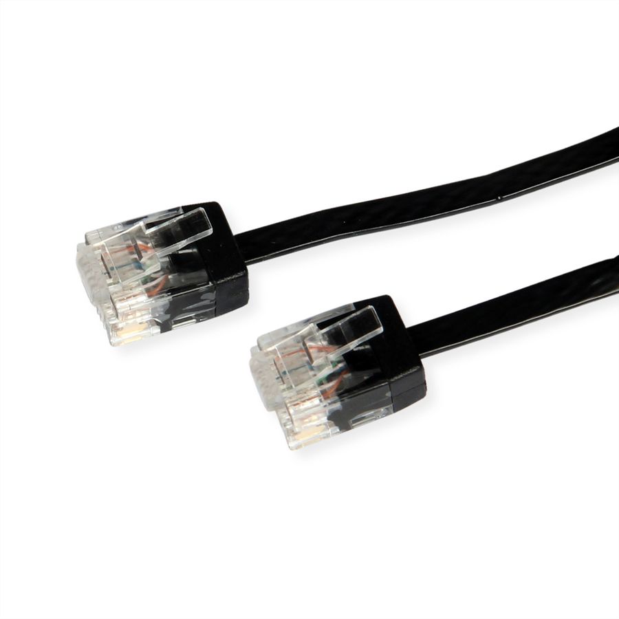 ROLINE UTP Patchkabel Cat.6A (Class EA), extra-flach, schwarz, 2 m