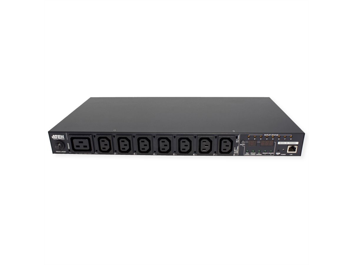 ATEN  PE8208G PDU 8 Port, 1HE, 7xC13 + 1xC19, 16A , Einzel-Port-Messung