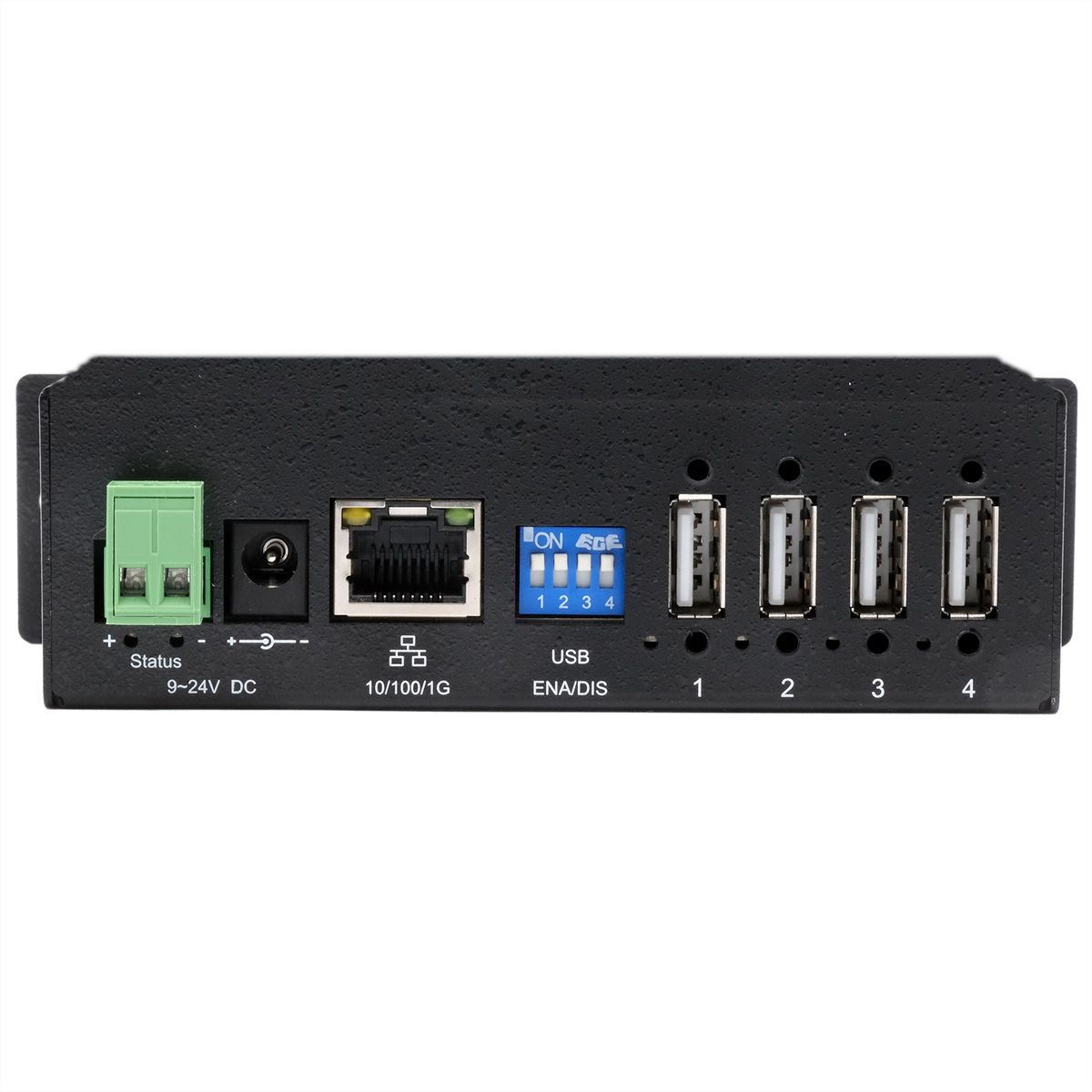 EXSYS EX-6003HMVS Device Server 4x USB 2.0, DIN-Rail-Kit, Metall-Gehäuse