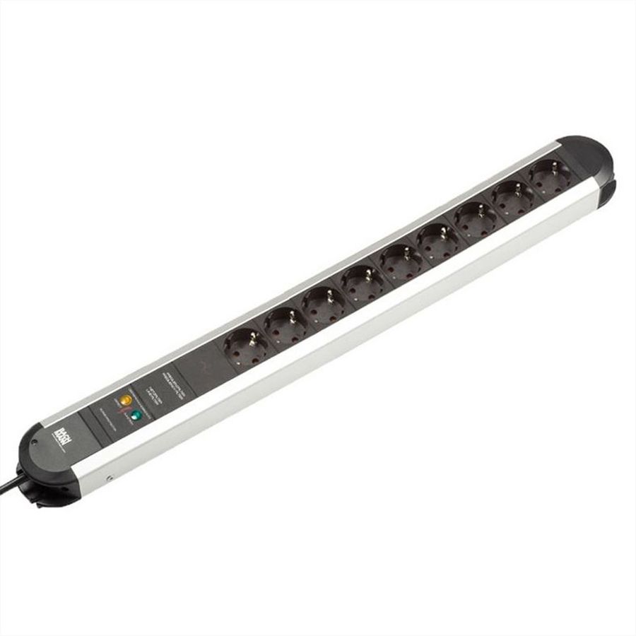 BACHMANN PRIMO Steckdosenleiste 9x Schutzkontakt Aluminium Gerätevollschutz, 1,75 m