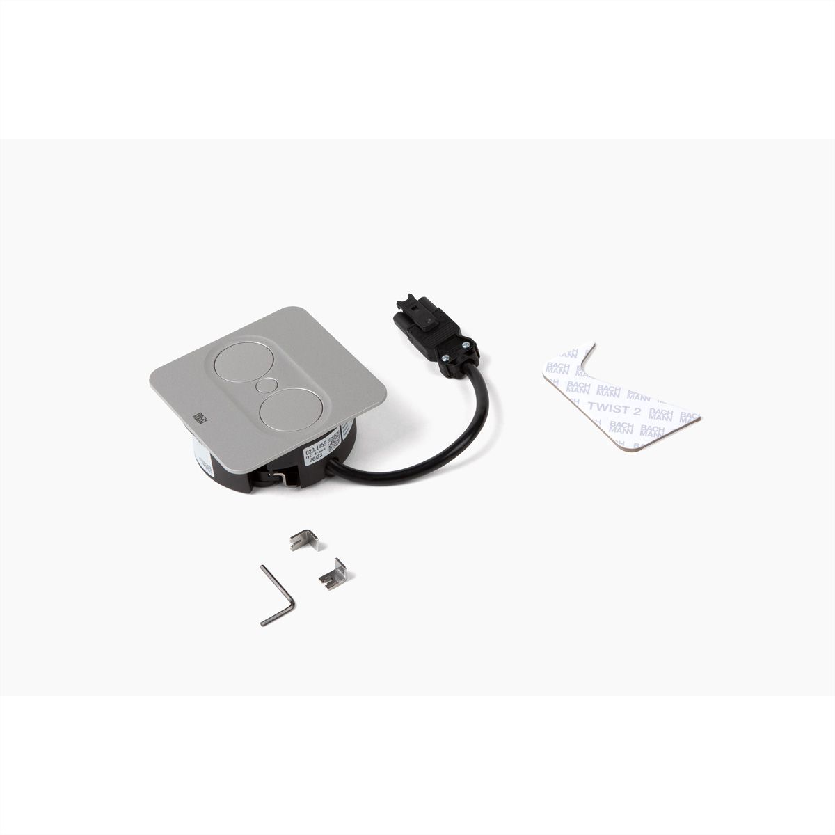BACHMANN TWIST 2 1xCEE7/3 1xUSB A/C 22W 0,2m GST18 silber eckig
