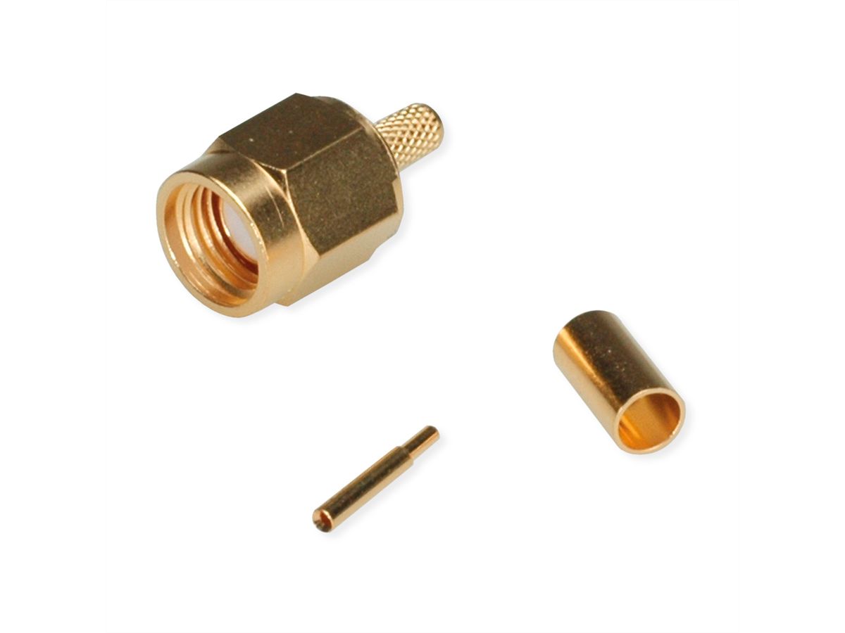 TELEGÄRTNER SMA-Crimpstecker für RG-316/U, vergoldet, Löt-/Crimpanschluss