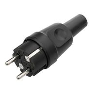 BACHMANN Schwerer Schutzkontaktstecker, Vollgummi schwarz