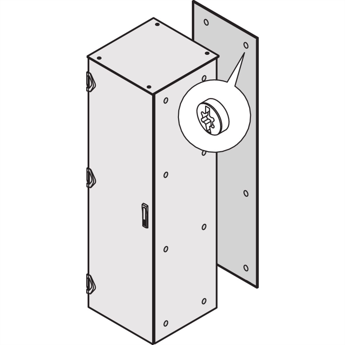 SCHROFF RUECKWAND 2450H 800B IP20 RAL7021