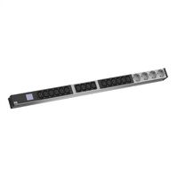 BACHMANN BN0500 19" PDU 1HE 16xC13 4x Schutzkontakt, Leistungsmessung, Anschluss CEE 16A, blau