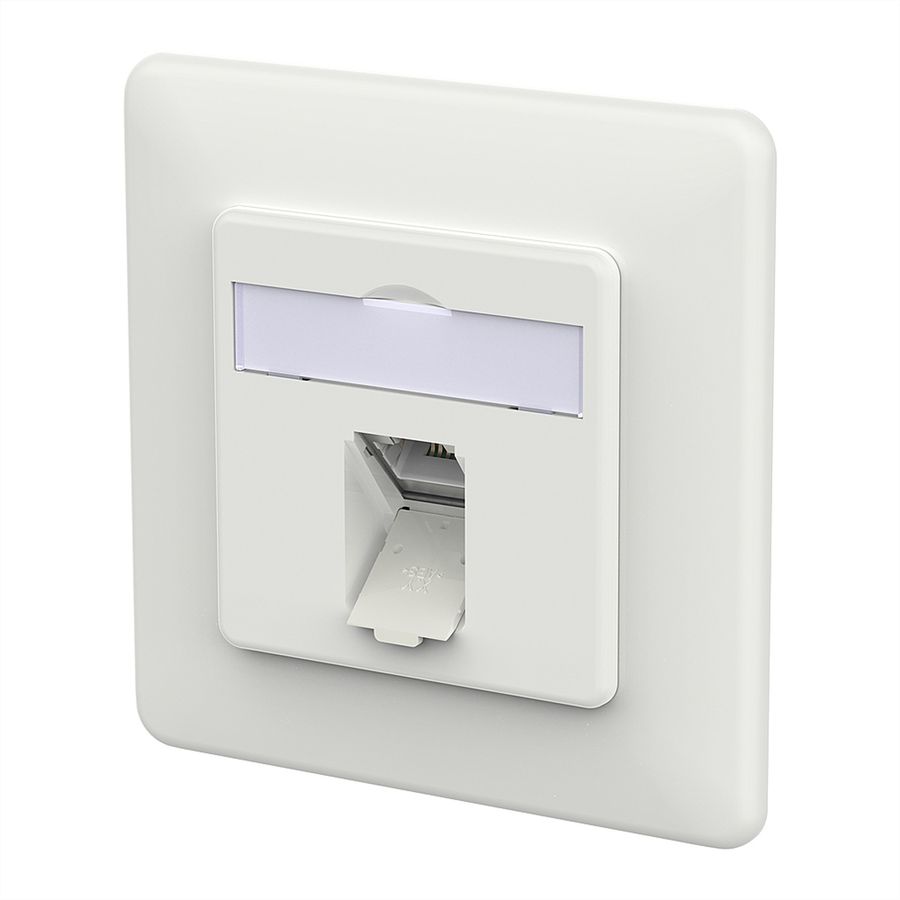 METZ CONNECT E-DAT C6A LSA++ Dose, 1 Port, UP, verkehrsweiß