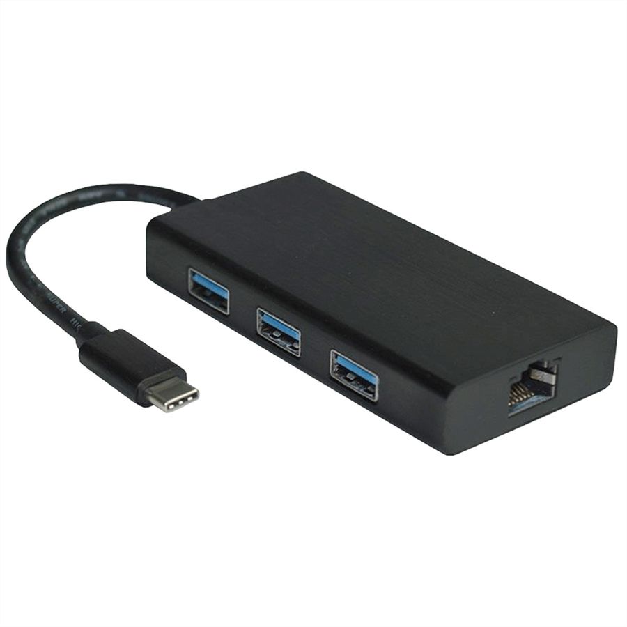 VALUE USB-C zu Gigabit Ethernet Konverter + Hub