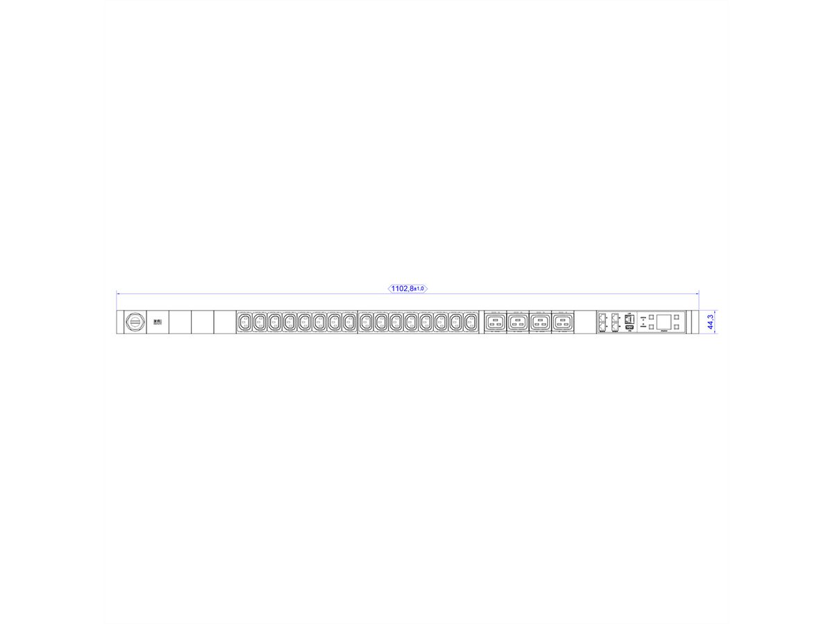 BACHMANN BN3000 16xC13 4xC19, Messung p.Ph.3m H05VV-F 3G2,5 CEE 16A Lan