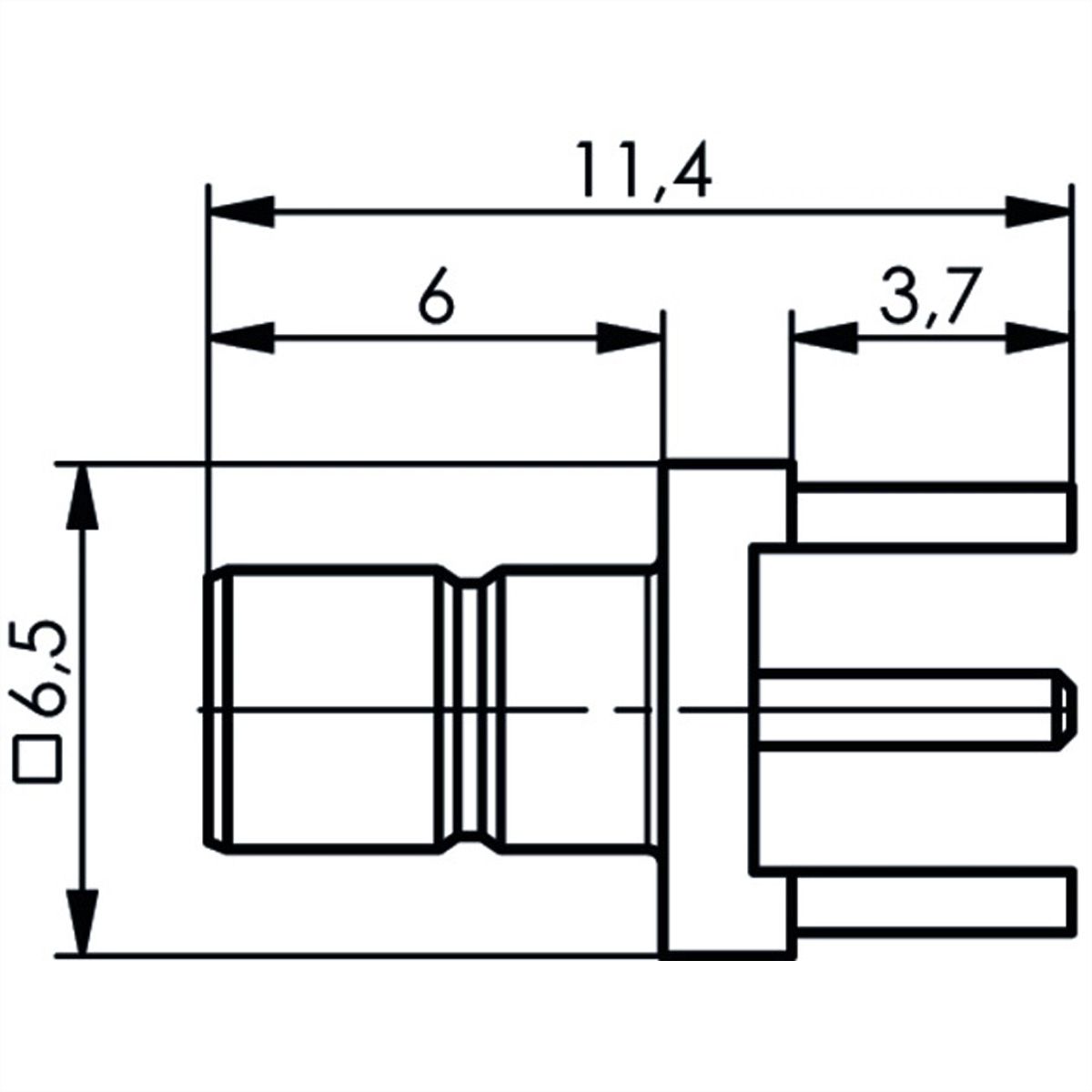 TELEGÄRTNER SMB-Anbaustecker print vergoldet