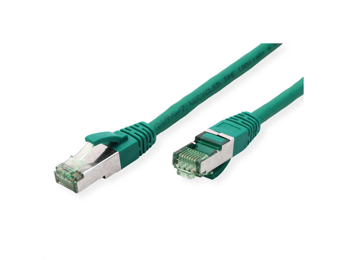 ROLINE RM Patchkabel Kat.6A S/FTP (PiMF), grün, 0,5 m