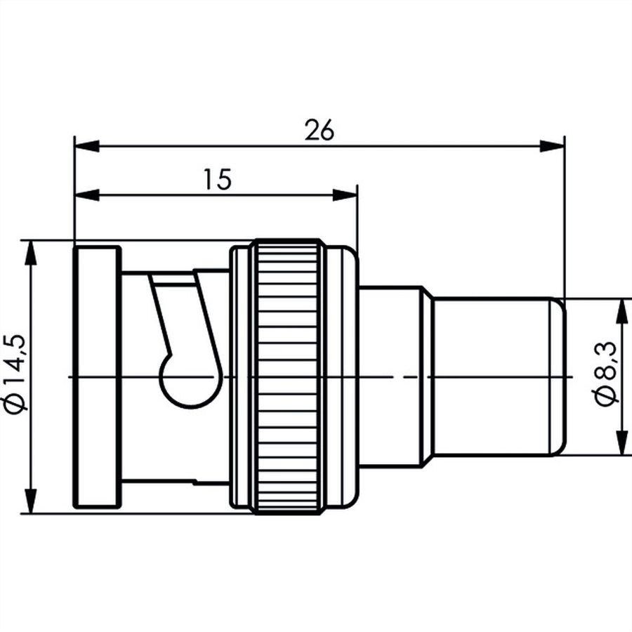 TELEGÄRTNER Adapter BNC-Stecker / Cinch-Buchse