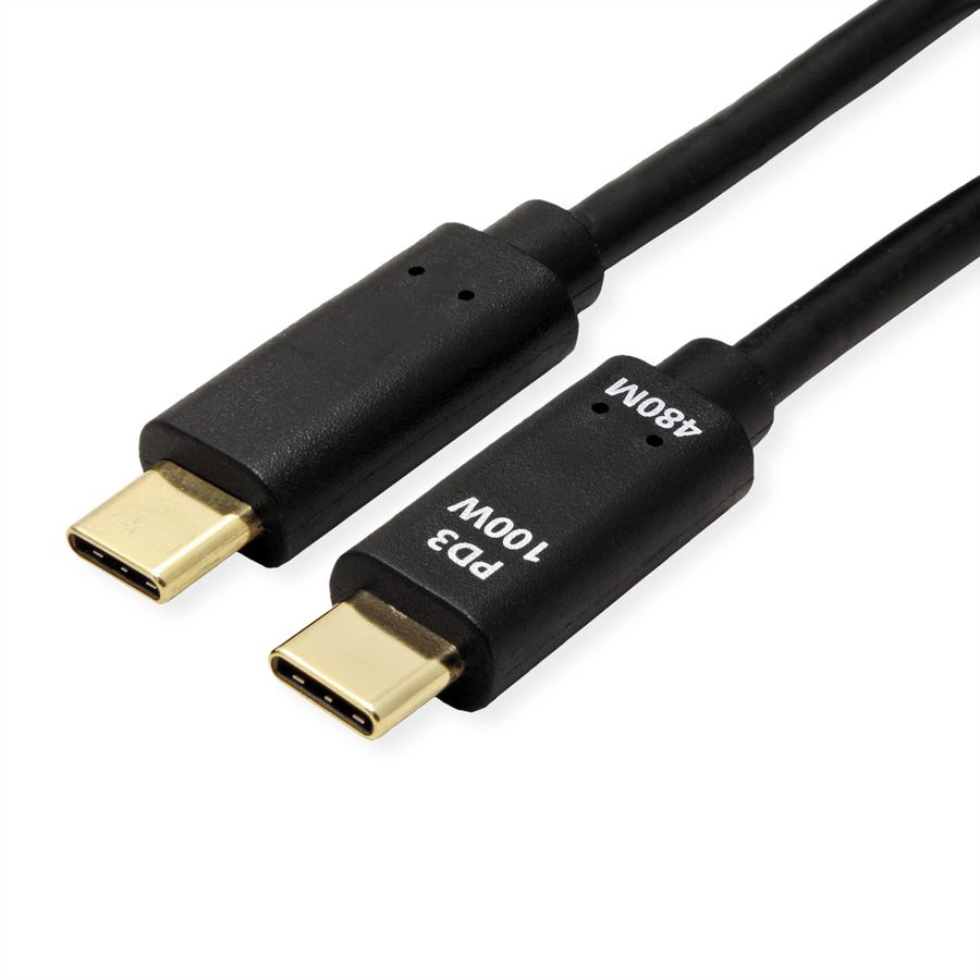 VALUE USB 2.0 Kabel, USB C-C, ST/ST, 100W, schwarz, 2 m