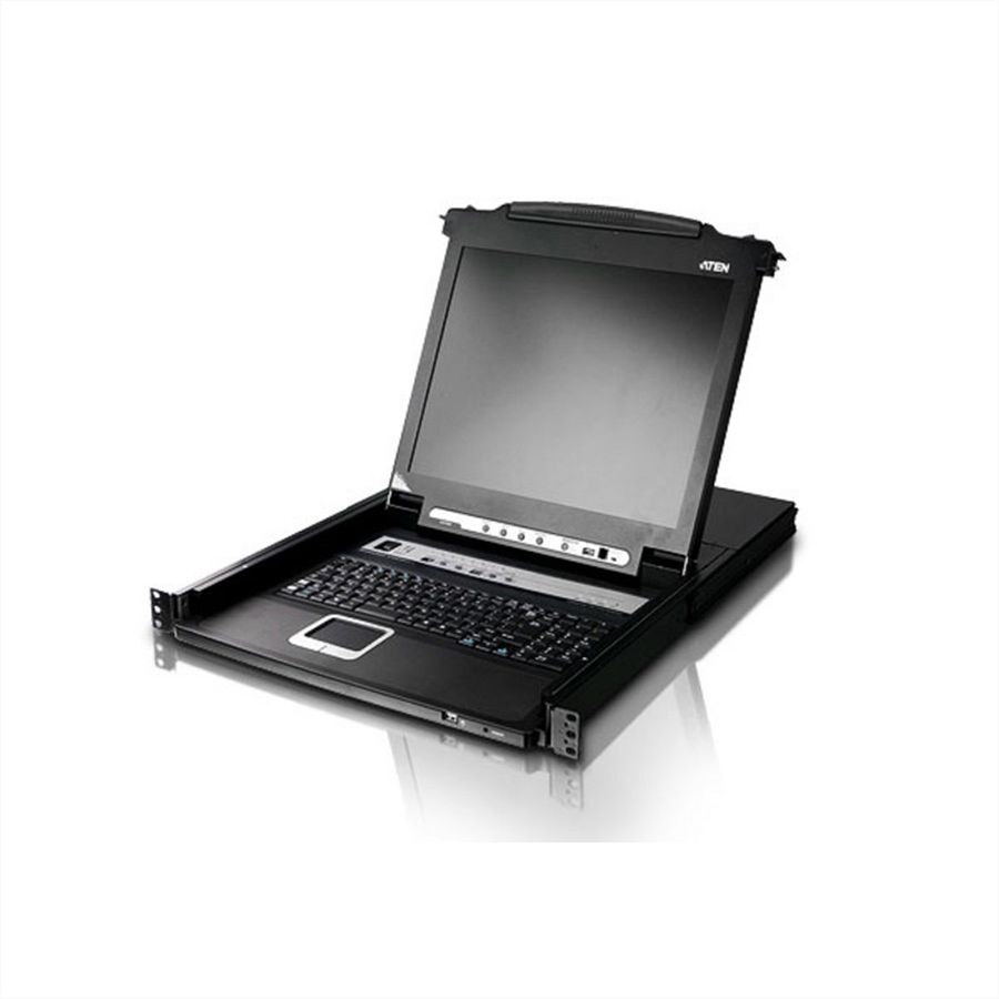 ATEN CL5708M 43cm LCD KVM Switch, USB-PS/2,VGA, 8 Port, CH-Layout