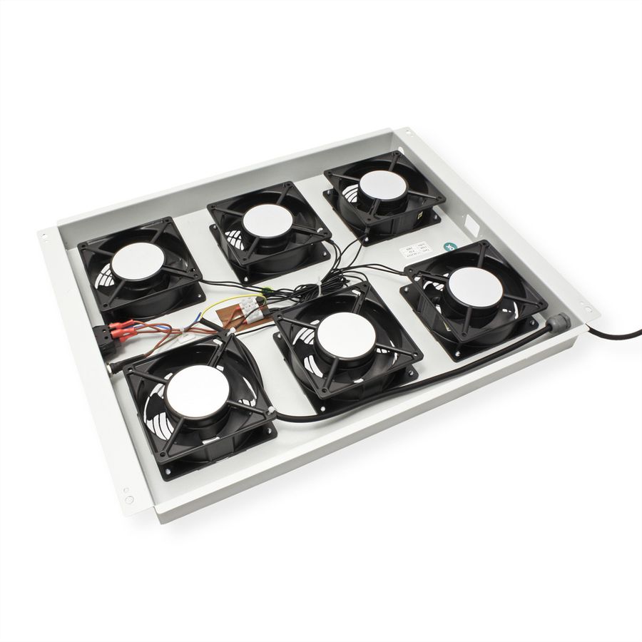 ROLINE 19-Zoll Dachlüftereinheit 6 Lüfter, ON/OFF für Serverschrank der PRO Serie grau