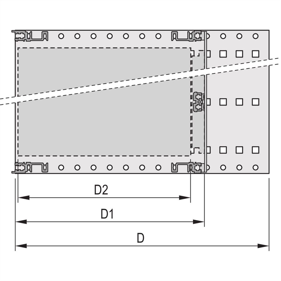 SCHROFF BGTR H M.GR.6HE 84TE 175T KD, Baugruppenträger mit Seitenwand Typ H